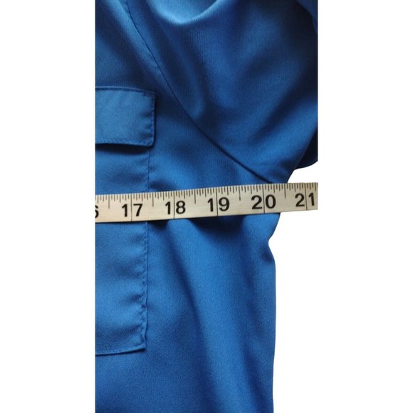 Fylo Top Womens Large Button Up Tab Sleeves Pockets Shoulder Tabs Office - Picture 5 of 16